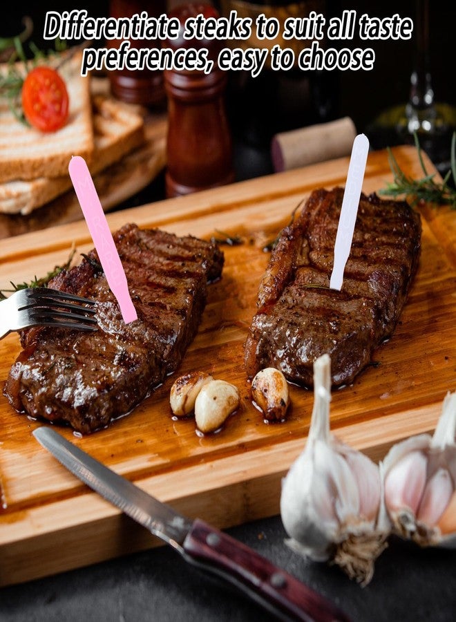 AojSup 1000 Pcs Steak Markers - Colorful Plastic Meat Doneness Picks, Steak Temperature Sticks - Rare, Medium Rare, Medium Well, Well for Catering, Barbecues, Parties, Picnic - Image 4